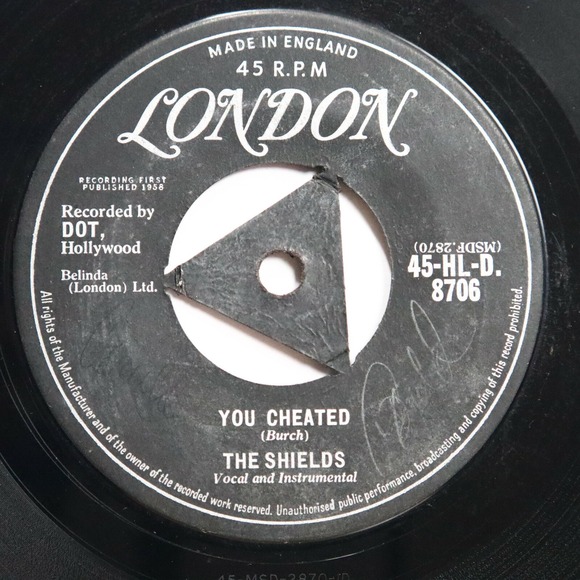 SHIELDS - YOU CHEATED / THAT'S THE WAY IT'S GONNA BE- DOO WOP 45 *LONDON UK*